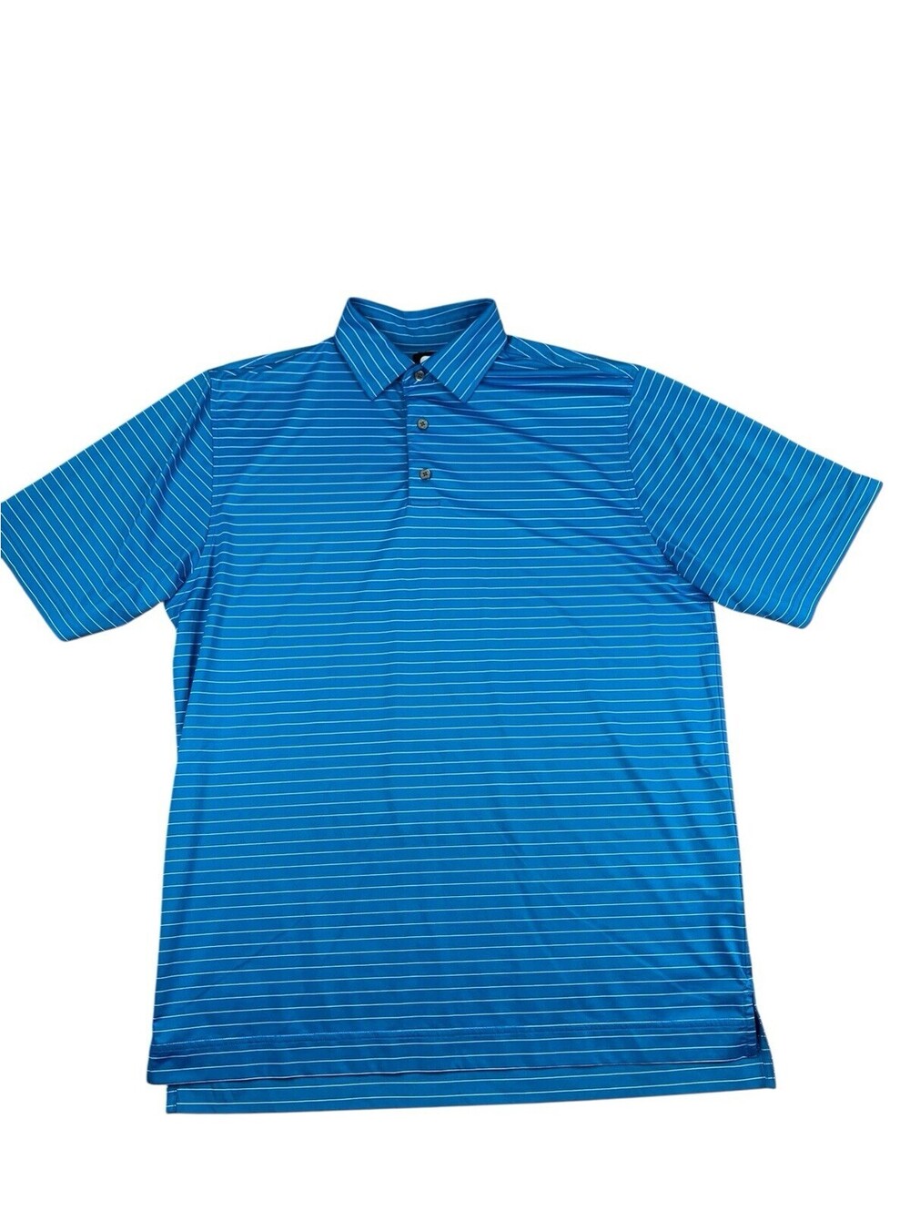 FootJoy FJ Golf Polo Shirt, Blue Striped, Moisture Wicking, Men’s Size Large
